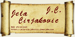 Jela Ćirjaković vizit kartica